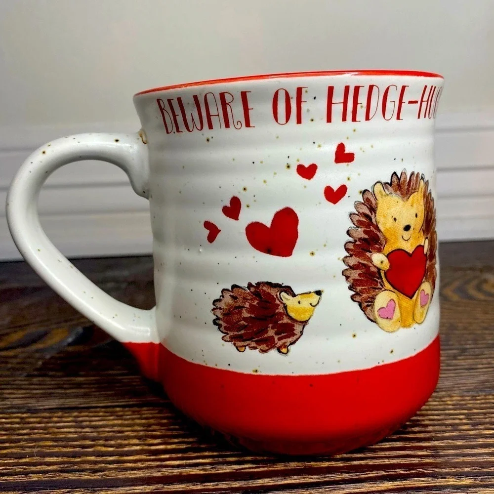 Beware of Hedge Hugs Coffee Mug Novelty Hedgehog Lover Gift Idea Tea Cup‎ Cute